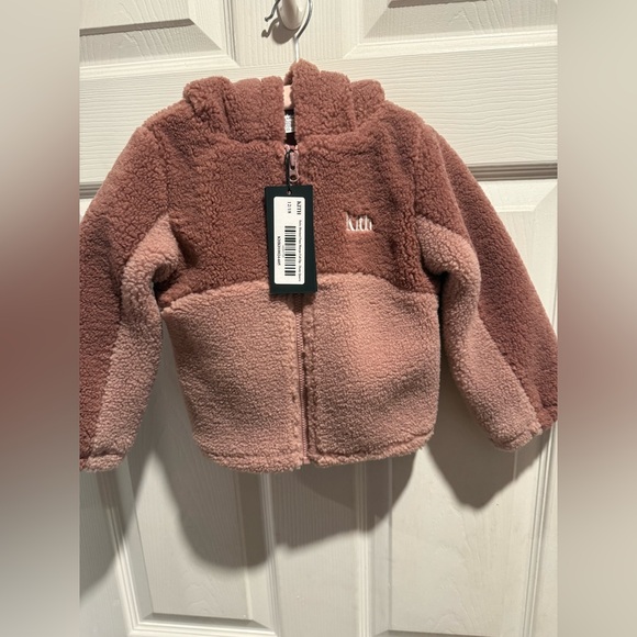 KITH Kids Baby faux Sherpa fleece hoodie pants set Dusty Quartz 12/18months NWT - Picture 6 of 9